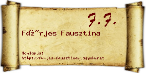 Fürjes Fausztina névjegykártya